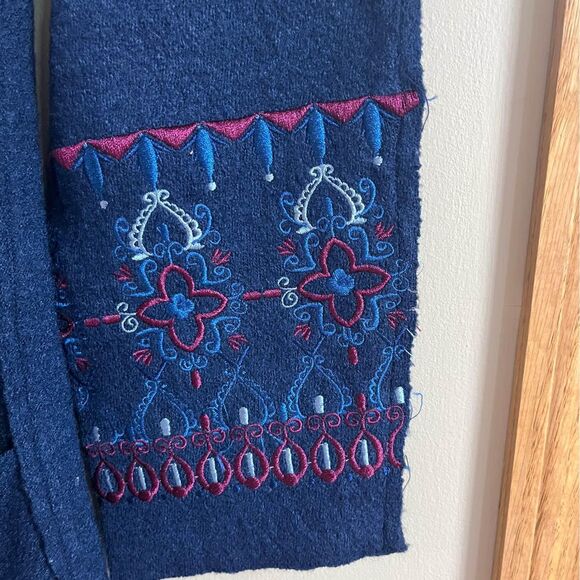 Coldwater Creek Wool Blend Blue Tunic full-zip Sweater size S - Picture 3 of 9